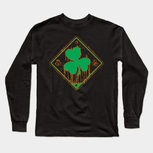 Warning Dripping Shamrock St. Patty's Day Long Sleeve T-Shirt